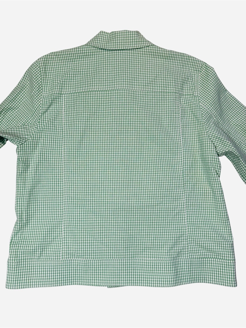 NWT New Alfred Dunner Kiwi Green Just Checking Cotton Jacket Size 12 - Picture 3 of 12